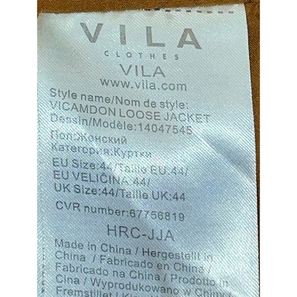 Vila Vicamdom Loose Coat - Size EU 44 (US 12 or XL) - Soft in Warm Gold Color - Picture 6 of 11